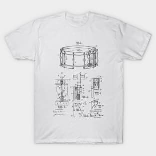 Snare Drum Muffler Vintage Patent Hand Drawing T-Shirt